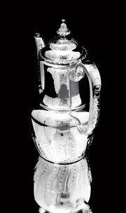 Odiot & Faberge - 9pc. French 950 Sterling Silver Tea Set + 6 Faberge Egg Espresso Cups - STUNNING !!