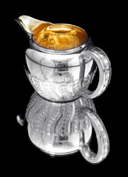 Odiot & Faberge - 9pc. French 950 Sterling Silver Tea Set + 6 Faberge Egg Espresso Cups - STUNNING !!