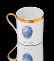 Boin-Taburet & Faberge, - 8pc. French 950 Sterling Silver Tea Set + 6 Faberge Egg Espresso Cups - MAGNIFICENT !