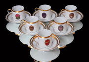 Odiot & Faberge - 9pc. French 950 Sterling Silver Tea Set + 6 Faberge Egg Espresso Cups - STUNNING !!