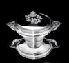Puiforcat (Hermes) - 2pc. Louis XVI Covered 950 Sterling Silver Vegetable Server / Tureen - Like New !