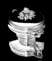 Puiforcat (Hermes) - 2pc. Louis XVI Covered 950 Sterling Silver Vegetable Server / Tureen - Like New !