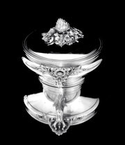 Puiforcat (Hermes) - 2pc. Louis XVI Covered 950 Sterling Silver Vegetable Server / Tureen - Like New !