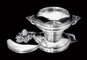 Puiforcat (Hermes) - 2pc. Louis XVI Covered 950 Sterling Silver Vegetable Server / Tureen - Like New !