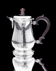 Puiforcat (Hermes), Christofle, Faberge - 5pc. French 950 Sterling Tea Set + Faberge Imperial Egg  Espresso Cups - GORGEOUS !!
