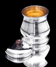 Puiforcat (Hermes), Christofle, Faberge - 5pc. French 950 Sterling Tea Set + Faberge Imperial Egg  Espresso Cups - GORGEOUS !!