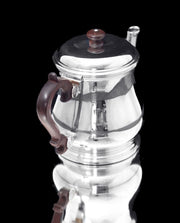 Puiforcat (Hermes), Christofle, Faberge - 5pc. French 950 Sterling Tea Set + Faberge Imperial Egg  Espresso Cups - GORGEOUS !!