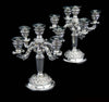 Spanish - Two 19th Century 915 Silver, 5-Candle Candelabra + Storage Wraps, Museum Quality.