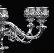 Spanish - Two 19th Century Spanish 915 Silver, 7-Candle Candelabra, Museum Quality.