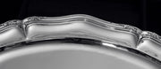 Puiforcat (Hermes) - Two Antique French 950 Sterling Silver Louis XVI Serving Platters + Storage Wraps, MUSEUM QUALITY !