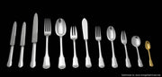 Tetard - 165pc. Antique French 950 Sterling Silver Louis XVI Flatware Set + Storage Cabinet & 17 Svg. Pcs.