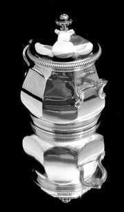 Tetard - 6pc French Art Deco (Gatsby Era) 950 Sterling Silver Tea Coffee Set + Storage Wraps, Museum Quality