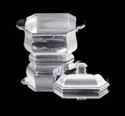 Tetard - 4pc. Original French Art Deco 950 Sterling Silver Tea Set + Serving Tray, Like New !